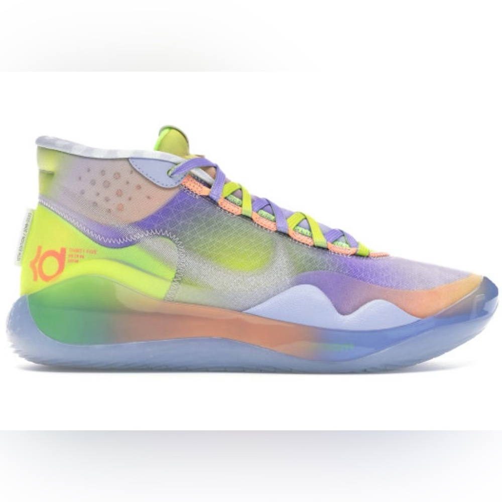 Nike KD 12 EYBL Purple Yellow size 8 MEN’S BASKETBALL SHOES